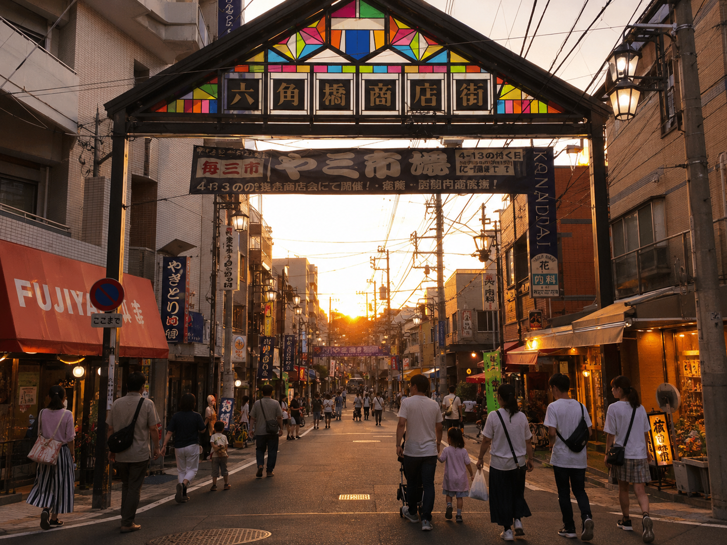 大口・神大寺周辺の夕方の街並みを表現したイメージ画像